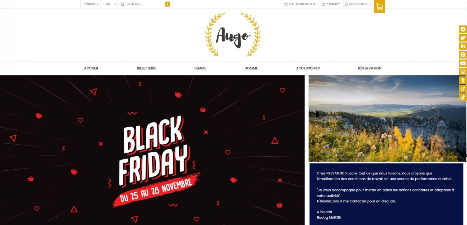Visuel Diaporama Black Friday pour Site e-commerce Theme Augo